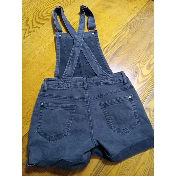 WALLFLOWER SHORTALLS Jeans Womens XS BLACK Preowned  Denim Shorts - Picture 5 of 8